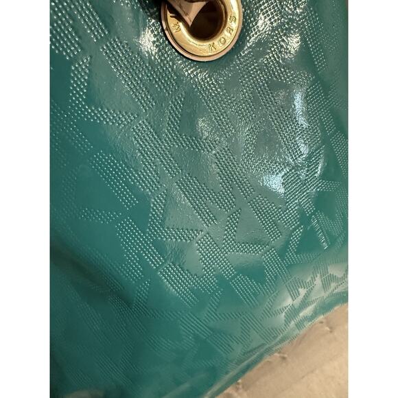 Michael Kors Jet Set 11X6X15” Deep Sea Tote Patent Leather - Picture 2 of 5